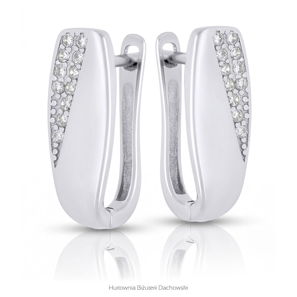 Eleganckie kolczyki srebrne z zapięciem angielskim