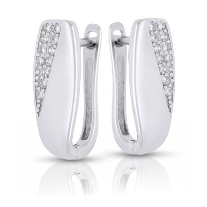 Eleganckie kolczyki srebrne z zapięciem angielskim