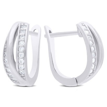 Srebrne kolczyki angielskie z cyrkoniami pr.925