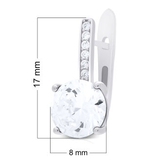 Kolczyki srebrne z dużą cyrkonią angielskie 925 - 2