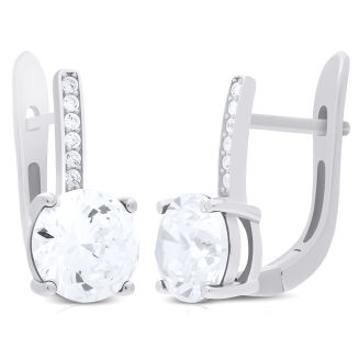 Kolczyki srebrne z dużą cyrkonią angielskie 925 - 3