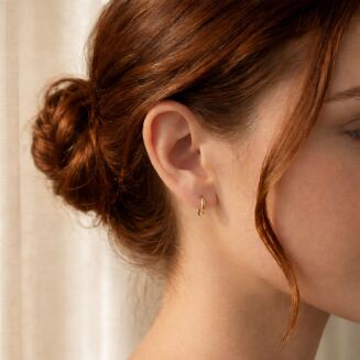 Kolczyki złote 585 owalne koła gładkie - 2