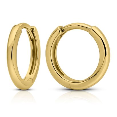 Kolczyki złote 585 owalne koła gładkie