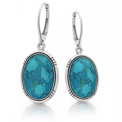 Kolczyki srebrne 925 z chryzokolą owalne