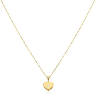 Zawieszka złota 585 serce z cyrkonią - 3