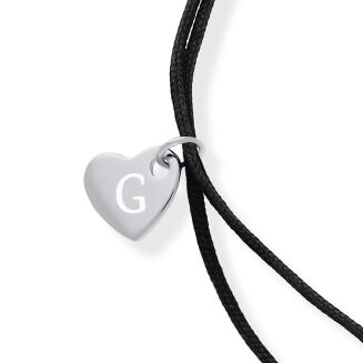 Bransoletka srebrna 925 czarny sznurek koniczyna - 4