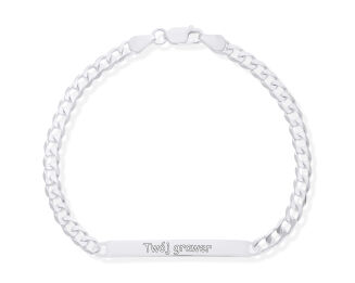 Bransoletka srebrna pancerka z gładką blaszką - 2