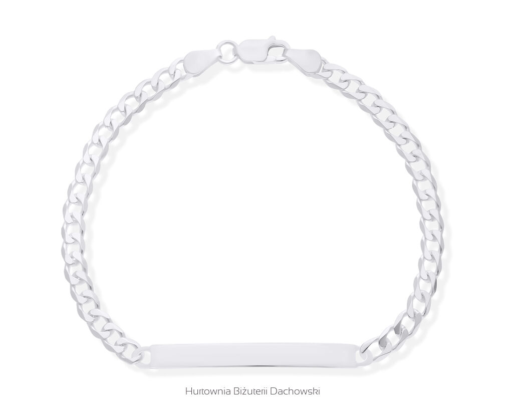 Bransoletka srebrna pancerka z gładką blaszką