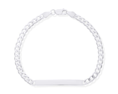 Bransoletka srebrna pancerka z gładką blaszką