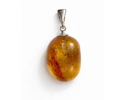Zawieszka srebrna z naturalnym bursztynem