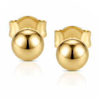 Złote kolczyki 585 kulki gładkie na sztyft 4mm - 3