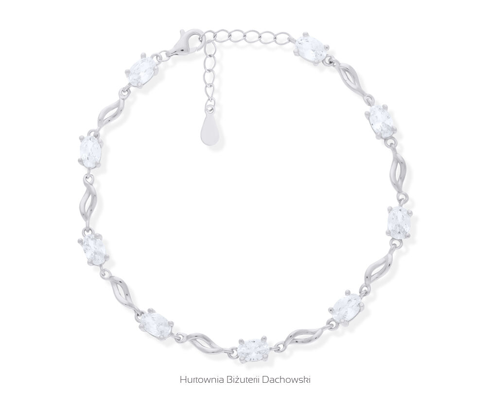Bransoletka srebrna z cyrkoniami pr.925
