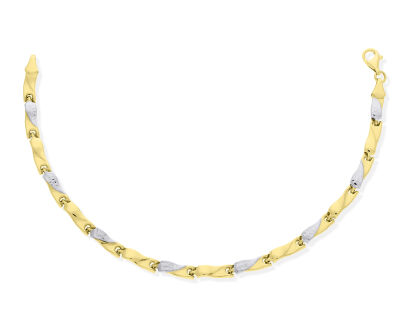 Złota bransoletka dwa kolory złota pr.585