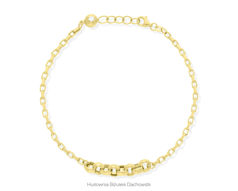 Bransoletka złota 585 szeroka oryginalny wzór