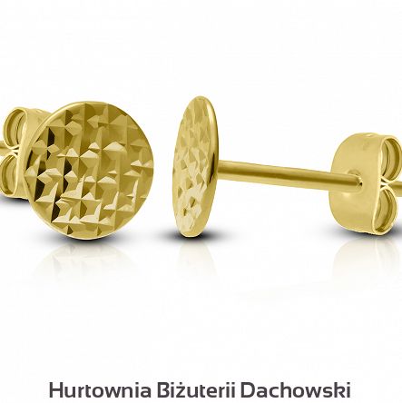 Kolczyki złote okrągłe z diamentowaniem