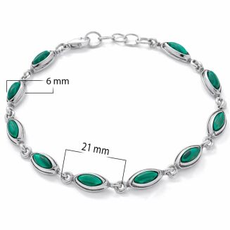 Bransoletka srebrna 925 z malachitem - 3