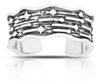 Pierścionek srebrny regulowany szeroki pr.925 - 2