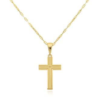 Zawieszka złota 585 krzyżyk ryflowany - 4