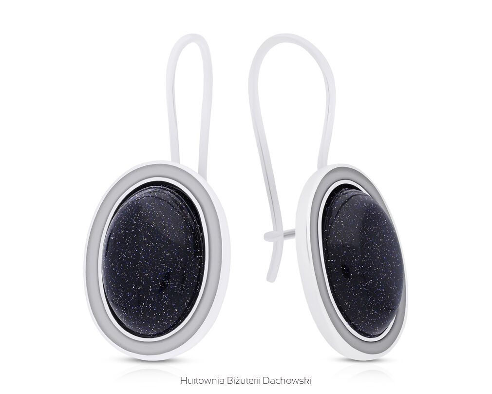 Kolczyki srebrne wiszące z Nocą Kairu pr.925