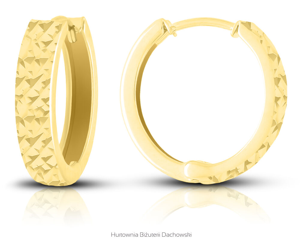 Złote kolczyki koła diamentowane pr.585
