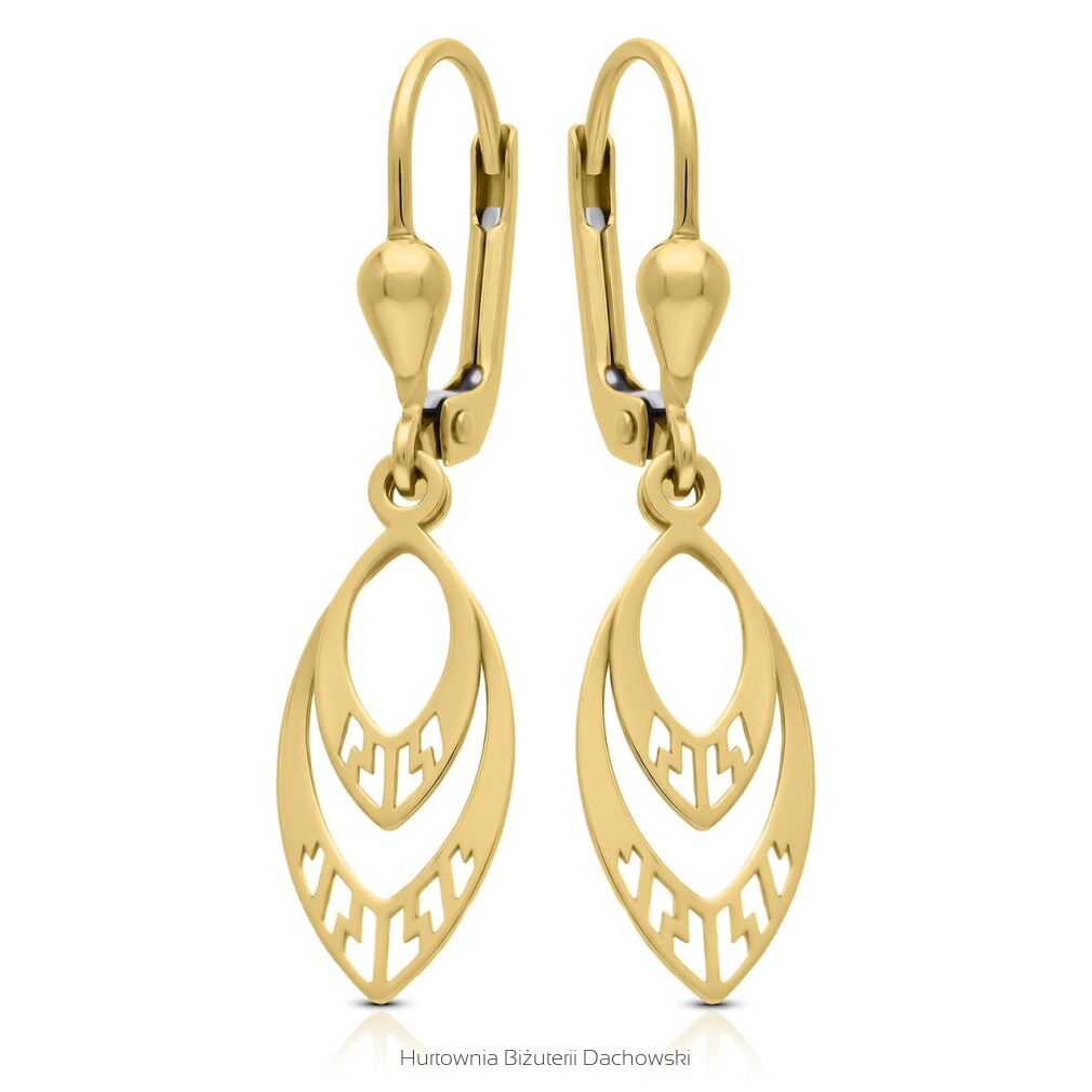 Kolczyki złote 585 ażurowe łezki
