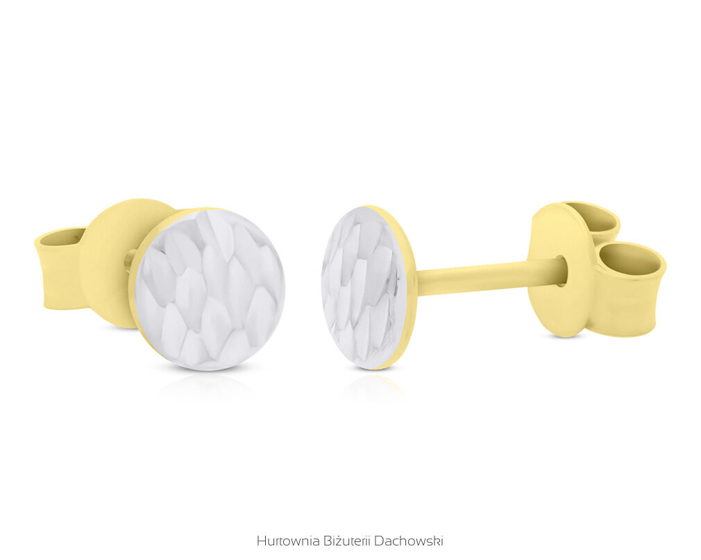 Złote kolczyki sztyfty okrągłe błyszczące pr.585