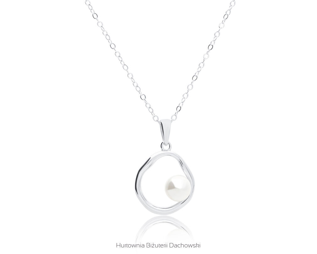 Naszyjnik srebrny z perłą pr.925