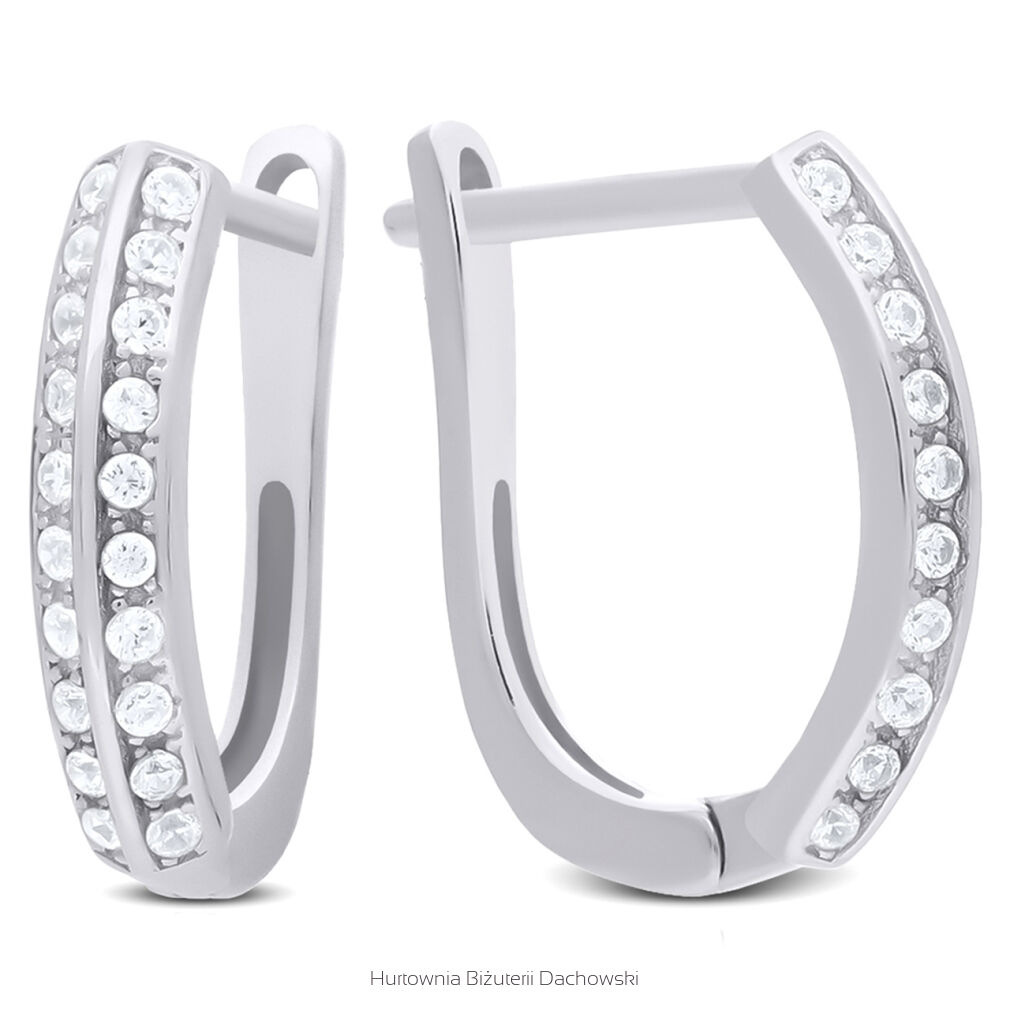 Kolczyki srebrne z cyrkoniami angielskie pr.925