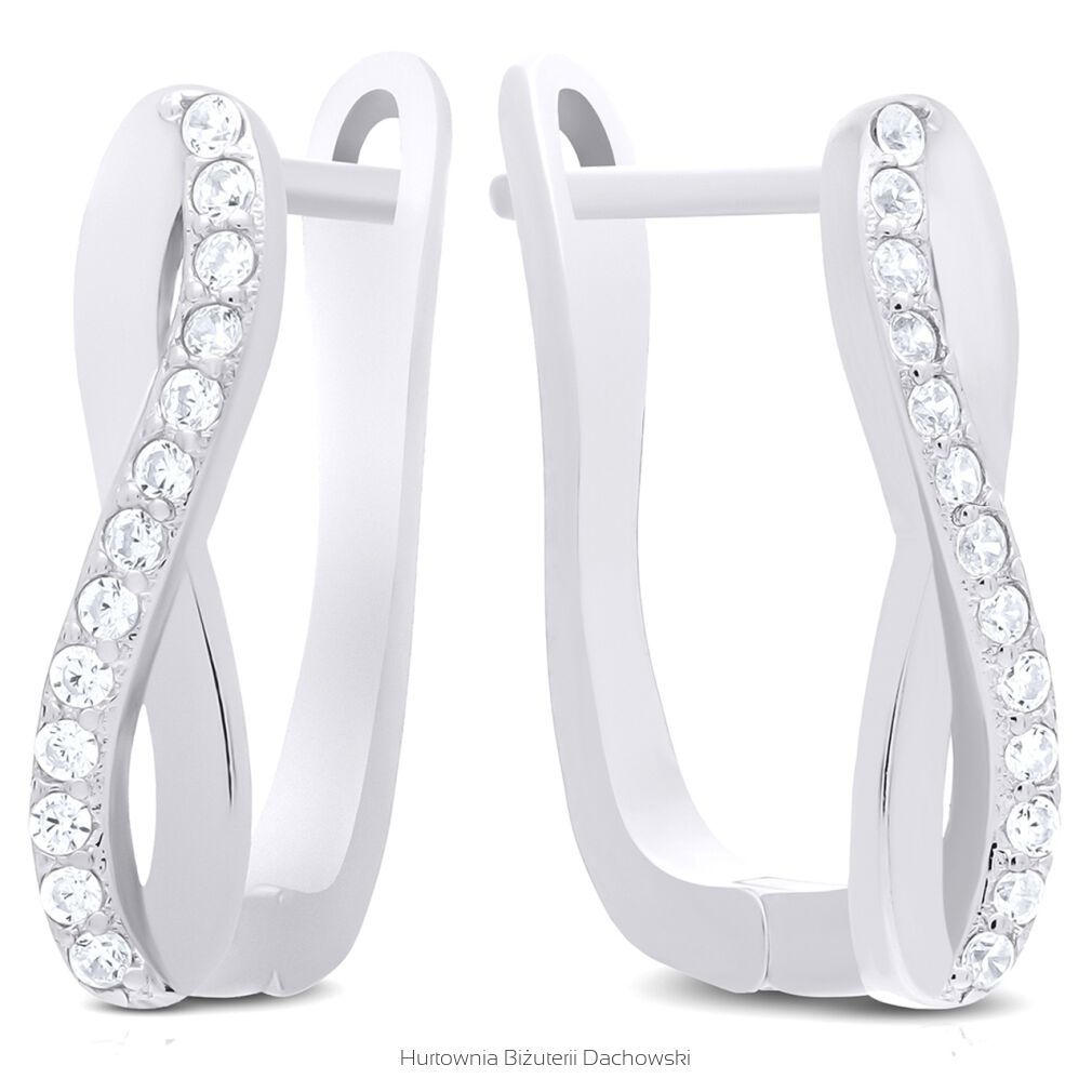 Kolczyki srebrne z cyrkoniami angielskie pr.925