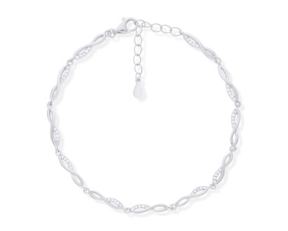 Bransoletka srebrna ozdobiona cyrkoniami pr.925