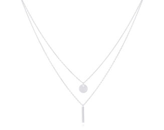 Naszyjnik srebrny podwójny łańcuszek pr.925 - 5