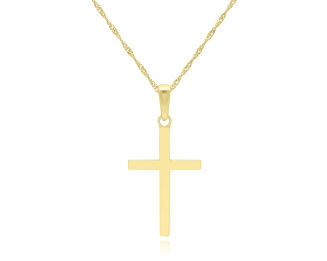 Złota zawieszka Krzyżyk gładki pr.585 - 2