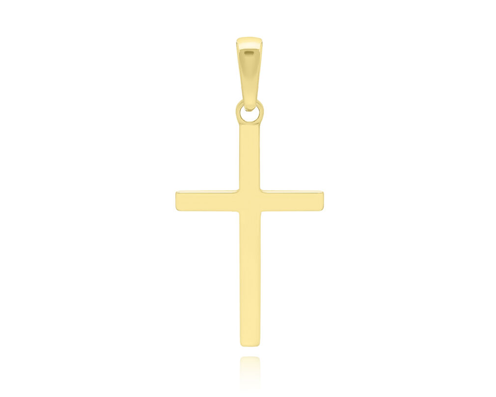 Złota zawieszka Krzyżyk gładki pr.585