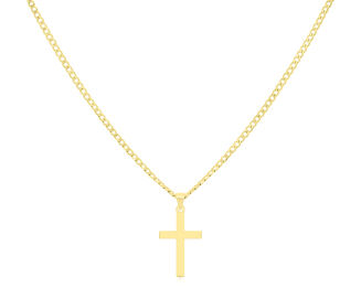 Krzyżyk srebrny pozłacany gładki pr.925 - 2