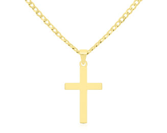 Krzyżyk srebrny pozłacany gładki pr.925 - 3