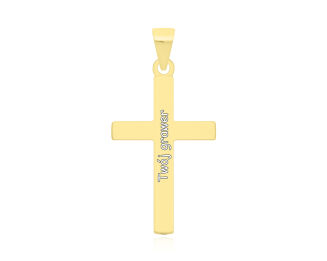 Krzyżyk srebrny pozłacany gładki pr.925 - 4