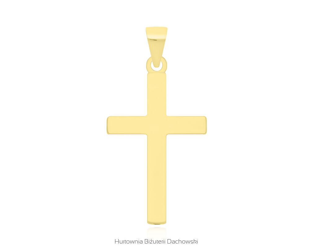 Krzyżyk srebrny pozłacany gładki pr.925