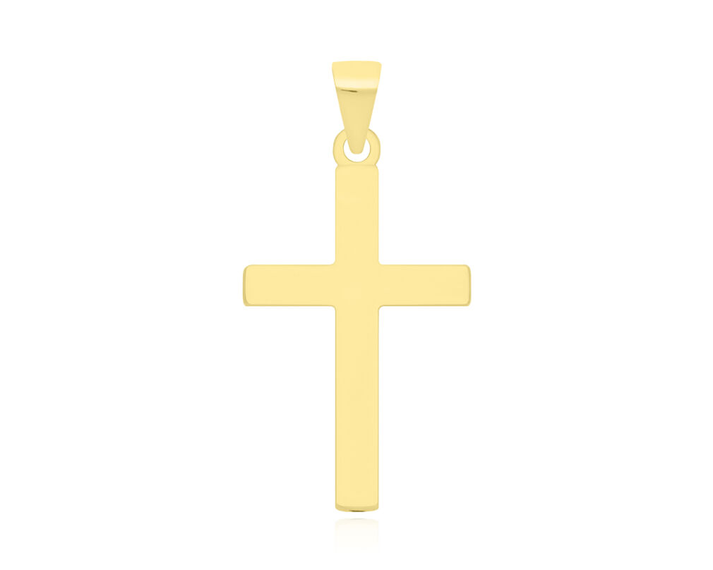 Krzyżyk srebrny pozłacany gładki pr.925