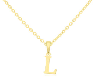 Literka złota L gładka zawieszka pr.585 - 3