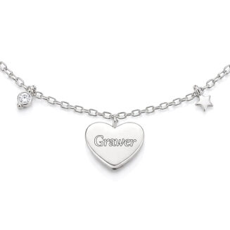 Bransoletka srebrna 925 serce gwiazdki z grawerem - 4