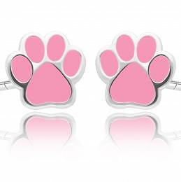 Kolczyki dla dziecka psia łapka różowa