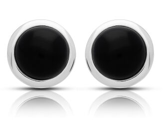 Kolczyki srebrne sztyfty z onyksem pr.925 - 2