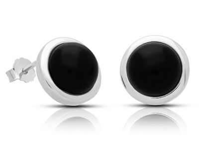 Kolczyki srebrne sztyfty z onyksem pr.925