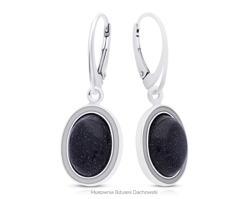 Kolczyki srebrne wiszące z Nocą Kairu pr.925