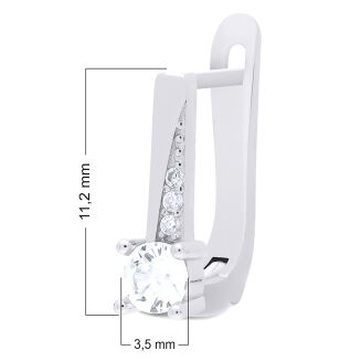 Kolczyki srebrne 925 subtelne angielskie cyrkonie - 2