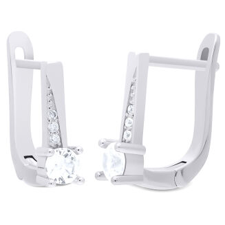 Kolczyki srebrne 925 subtelne angielskie cyrkonie - 3