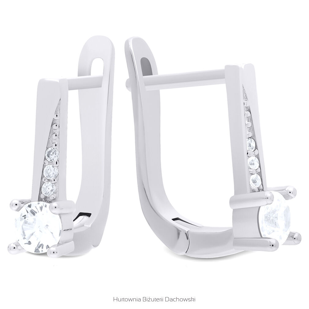Kolczyki srebrne 925 subtelne angielskie cyrkonie