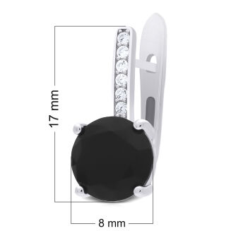 Kolczyki srebrne czarne i białe cyrkonie pr.925 - 2