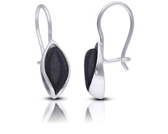 Kolczyki srebrne wiszące z Nocą Kairu - 2