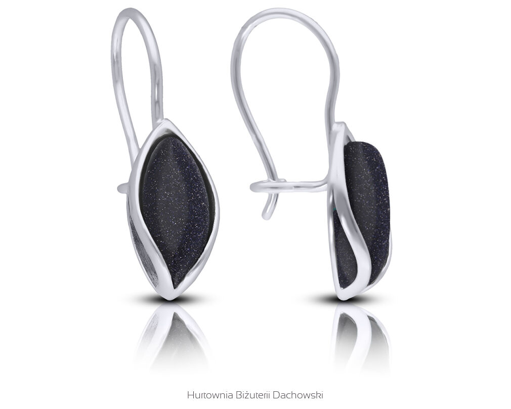 Kolczyki srebrne wiszące z Nocą Kairu